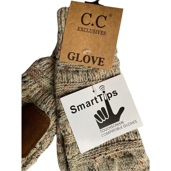 2 X C.C Exclusives SmartTips Touchscreen Women Gloves Leather Patch Texting Tech - Picture 5 of 10